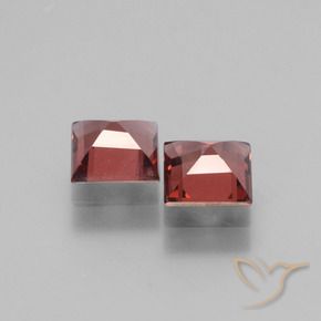 Gemme di Granato rodolite Rosso medio naturale da 1.39 ct, Quadrato, VS