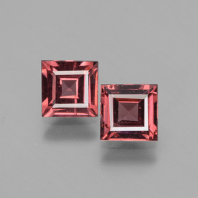 Granato rodolite naturale rosso da 1,44 ct, quadrato, VS
