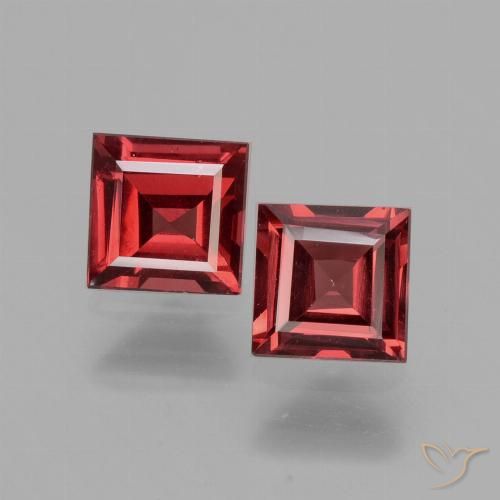 1.41ctw Naturale Vino Rosso Profondo Granato rodolite, Quadrato, VS