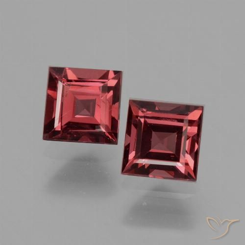 1.53ctw Naturale Rosso scuro Granato rodolite, Quadrato, VS