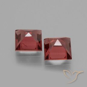 Gemme di Granato rodolite Rosso scuro naturale da 1.53 ct, Quadrato, VS