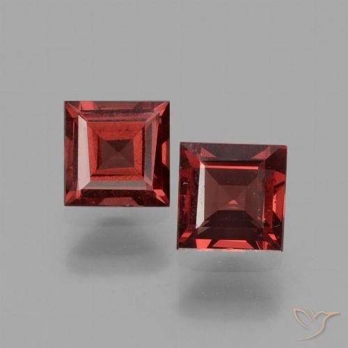 1.43ctw Naturale Rosso scuro Granato rodolite, Quadrato, VS