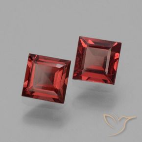 Gemme di Granato rodolite Rosso scuro naturale da 1.43 ct, Quadrato, VS