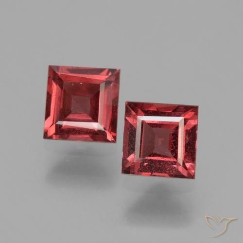 1.38ctw Naturale Rosso tendente al rosa Granato rodolite, Quadrato, VS