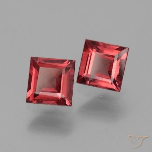 Gemme di Granato rodolite Rosso tendente al rosa naturale da 1.38 ct, Quadrato, VS