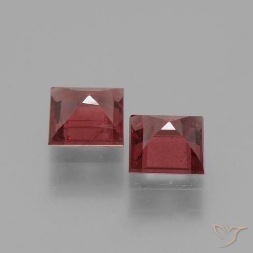 Gemme di Granato rodolite Rosso tendente al rosa naturale da 1.38 ct, Quadrato, VS