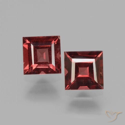 1.43ctw Naturale Rosso scuro Granato rodolite, Quadrato, VS