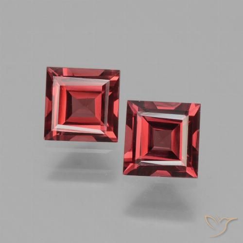 1.33ctw Naturale Rosso scuro Granato rodolite, Quadrato, VS