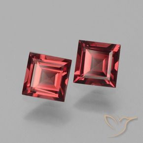 Gemme di Granato rodolite Rosso scuro naturale da 1.33 ct, Quadrato, VS