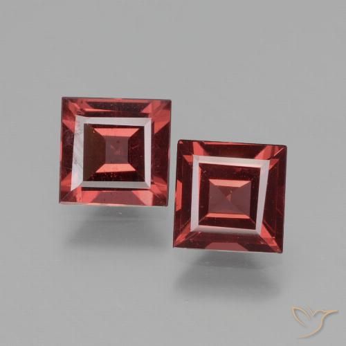 1.34ctw Naturale Rosso scuro Granato rodolite, Quadrato, VS