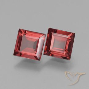 Gemme di Granato rodolite Rosso scuro naturale da 1.34 ct, Quadrato, VS
