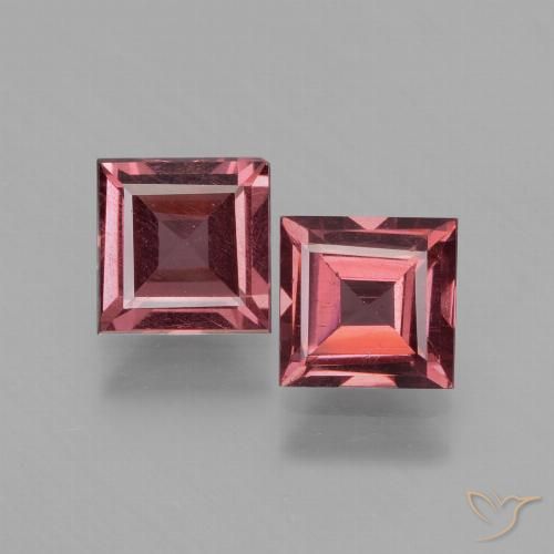 1.38ctw Naturale Rosso scuro Granato rodolite, Quadrato, VS