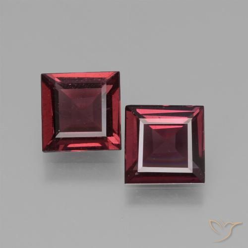 1.35ctw Naturale Rosso scuro Granato rodolite, Quadrato, VS