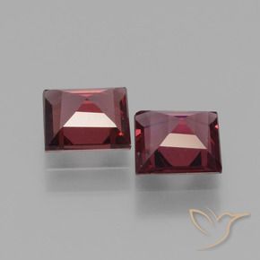 Gemme di Granato rodolite Rosso scuro naturale da 1.35 ct, Quadrato, VS