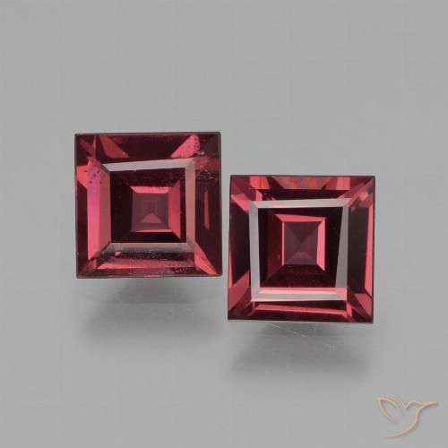 1.53ctw Naturale Rosso scarlatto Granato rodolite, Quadrato, VS