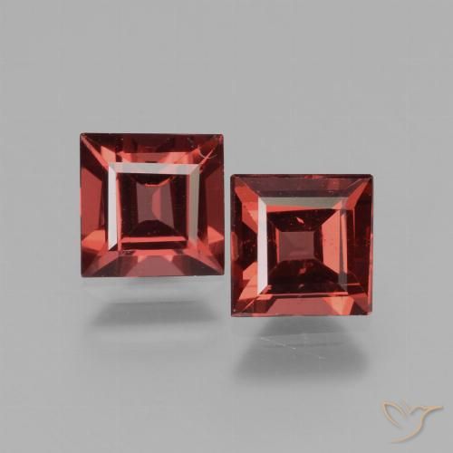 Gemme di Granato rodolite Rosso scuro naturale da 1.55 ct, Quadrato, VS