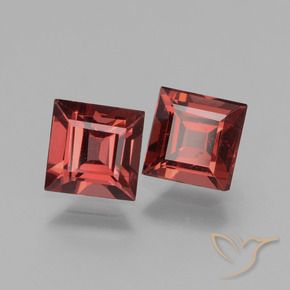 Gemme di Granato rodolite Rosso scuro naturale da 1.55 ct, Quadrato, VS