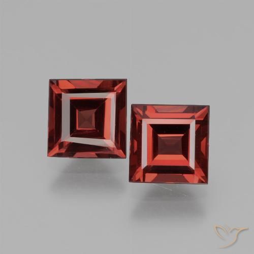 1.59ctw Naturale Rosso scuro Granato rodolite, Quadrato, VS