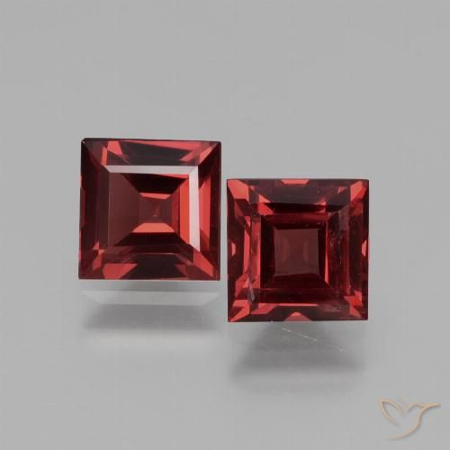 1.49ctw Naturale Rosso Sangue Profondo Granato rodolite, Quadrato, VS