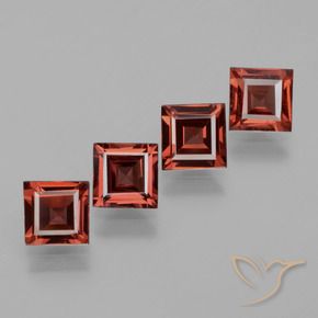 Gemme di Granato rodolite Rosso scuro naturale da 2.60 ct, Quadrato, VS