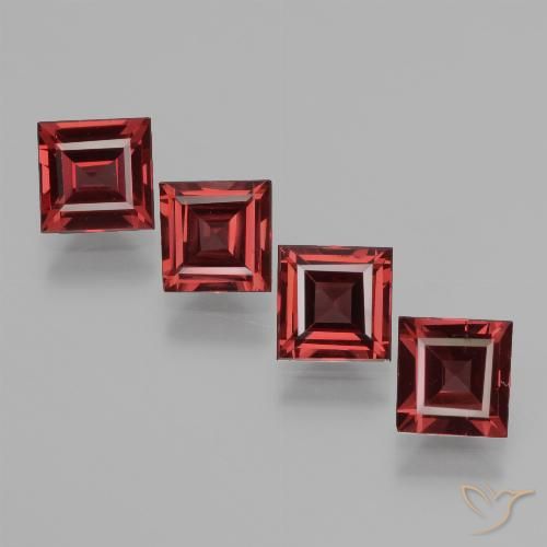 2.73ctw Naturale Rosso scuro Granato rodolite, Quadrato, VS
