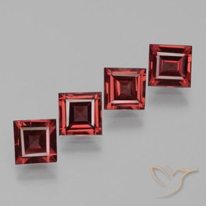 Gemme di Granato rodolite Rosso scuro naturale da 2.73 ct, Quadrato, VS