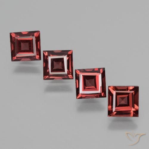 2.59ctw Naturale Rosso scuro Granato rodolite, Quadrato, VS