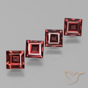 Gemme di Granato rodolite Rosso scuro naturale da 2.59 ct, Quadrato, VS