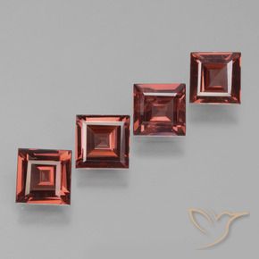 Gemme di Granato rodolite Rosso scarlatto profondo naturale da 2.37 ct, Quadrato, VS
