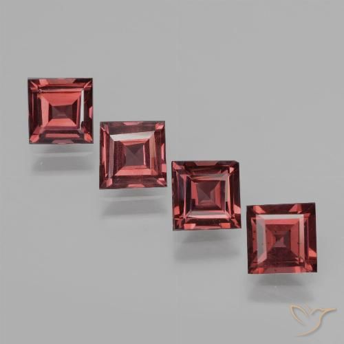 2.75ctw Naturale Rosso scuro Granato rodolite, Quadrato, VS