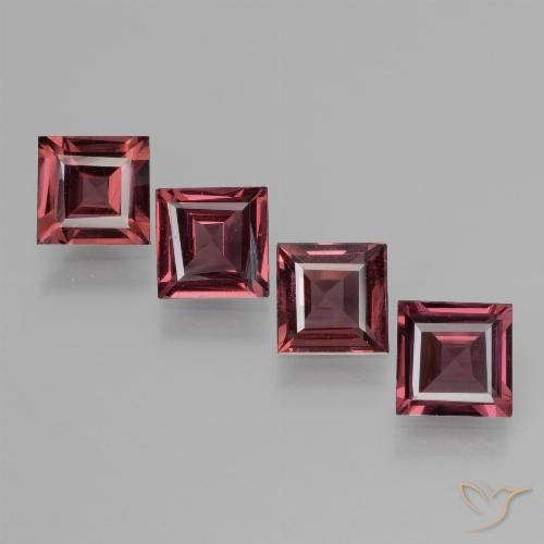2.47ctw Naturale Rosso scuro Granato rodolite, Quadrato, VS