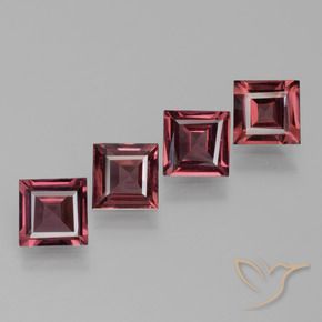 Gemme di Granato rodolite Rosso scuro naturale da 2.47 ct, Quadrato, VS