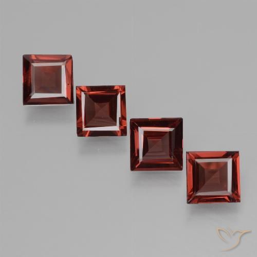 2.44ctw Naturale Rosso scarlatto profondo Granato rodolite, Quadrato, VS