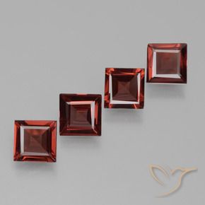 Gemme di Granato rodolite Rosso scarlatto profondo naturale da 2.44 ct, Quadrato, VS