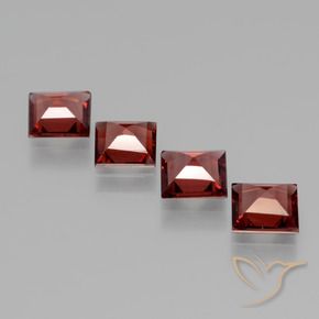 Gemme di Granato rodolite Rosso scarlatto profondo naturale da 2.44 ct, Quadrato, VS