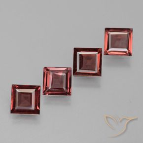 Gemme di Granato rodolite Rosso scuro naturale da 2.37 ct, Quadrato, VS
