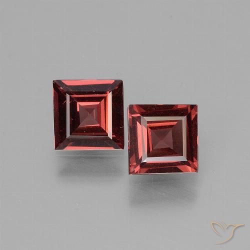 1.33ctw Naturale Rosso scuro Granato rodolite, Quadrato, VS