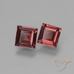 Gemme di Granato rodolite Rosso scuro naturale da 1.33 ct, Quadrato, VS