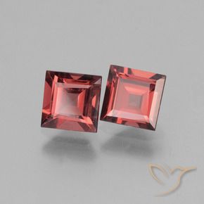 Gemme di Granato rodolite Rosso scuro naturale da 1.55 ct, Quadrato, VS