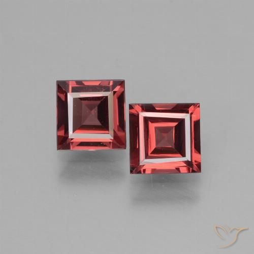 1.39ctw Naturale Rosso scuro Granato rodolite, Quadrato, VS