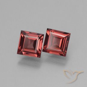 Gemme di Granato rodolite Rosso scuro naturale da 1.39 ct, Quadrato, VS
