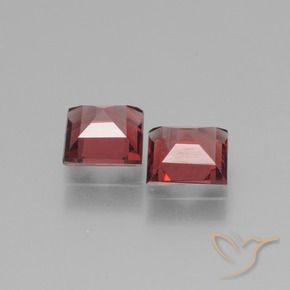 Gemme di Granato rodolite Rosso scuro naturale da 1.39 ct, Quadrato, VS