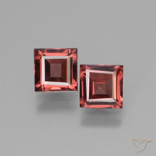 1.43ctw Naturale Rosso scarlatto profondo Granato rodolite, Quadrato, VVS-VS