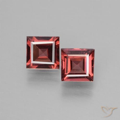 1.38ctw Naturale Rosso scuro Granato rodolite, Quadrato, VS