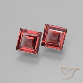 Gemme di Granato rodolite Rosso scuro naturale da 1.38 ct, Quadrato, VS