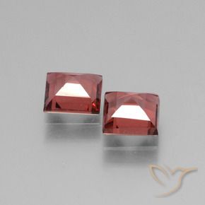 Gemme di Granato rodolite Rosso scuro naturale da 1.38 ct, Quadrato, VS