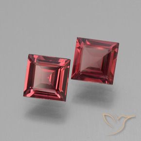 Gemme di Granato rodolite Rosso scarlatto naturale da 1.32 ct, Quadrato, VS