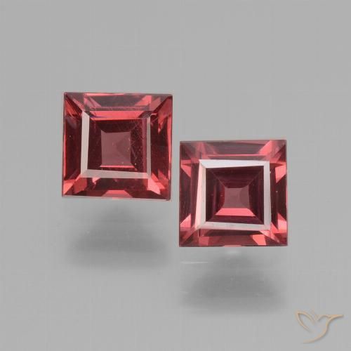 1.39ctw Naturale Rosso medio Granato rodolite, Quadrato, VS