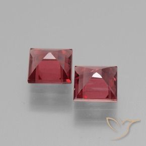 Gemme di Granato rodolite Rosso medio naturale da 1.39 ct, Quadrato, VS
