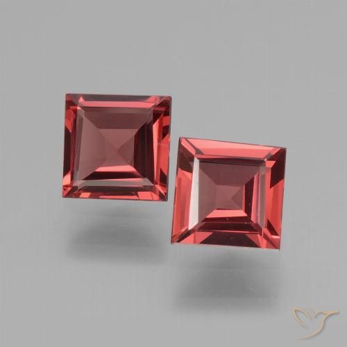 1.42ctw Naturale Rosso scarlatto Granato rodolite, Quadrato, VVS-VS
